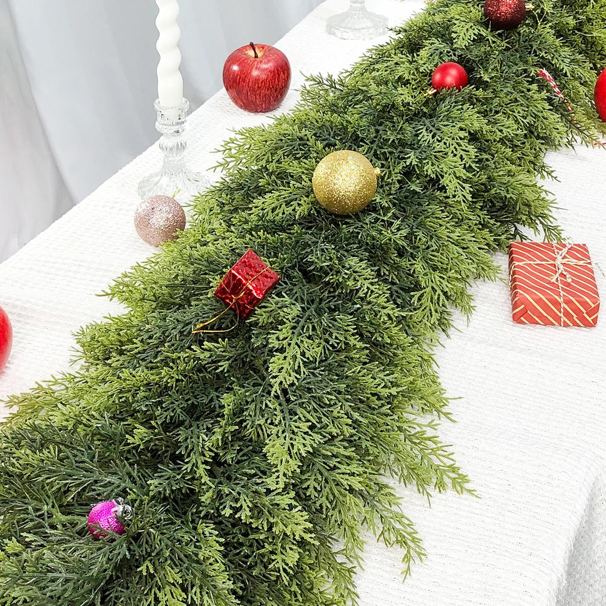 6FT Artificial Cedar Garlands (2-Pack) 🌿✨ Real-Touch Christmas Greenery for Holiday Decor