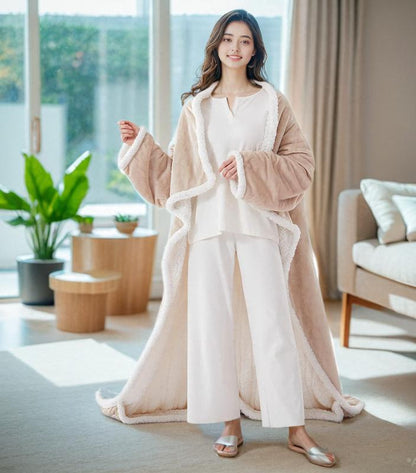 Wearable Heated Blanket with Sleeves & Foot Pockets — 6 Heat Settings, 1-12 Hour Auto-Off, 52″×72″