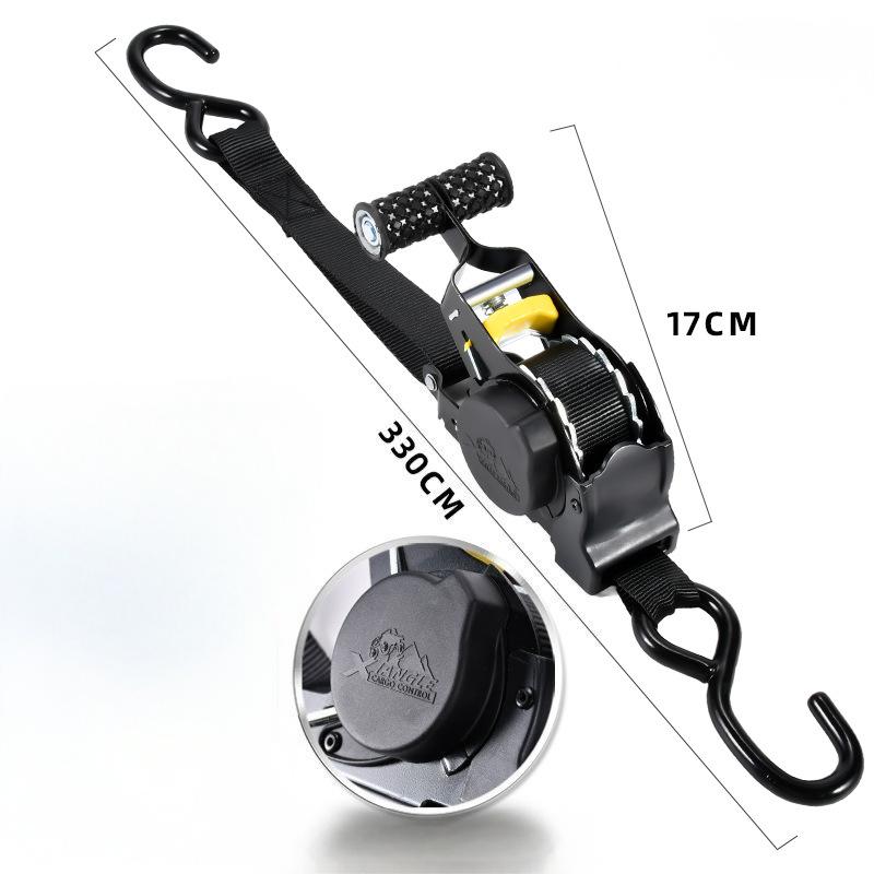 USA 1" x 10' Retractable Ratchet Straps (select 2 pack or 4 pack) - Heavy Duty Self Retracting Tie Down Straps for Truck, Cargo Trailer