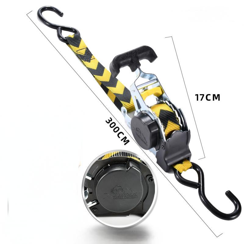 USA 1" x 10' Retractable Ratchet Straps (select 2 pack or 4 pack) - Heavy Duty Self Retracting Tie Down Straps for Truck, Cargo Trailer